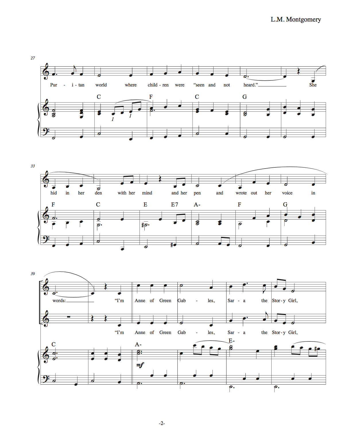L.M. Montgomery: A Song Portrait L.M. Montgomery: A Song Portrait 