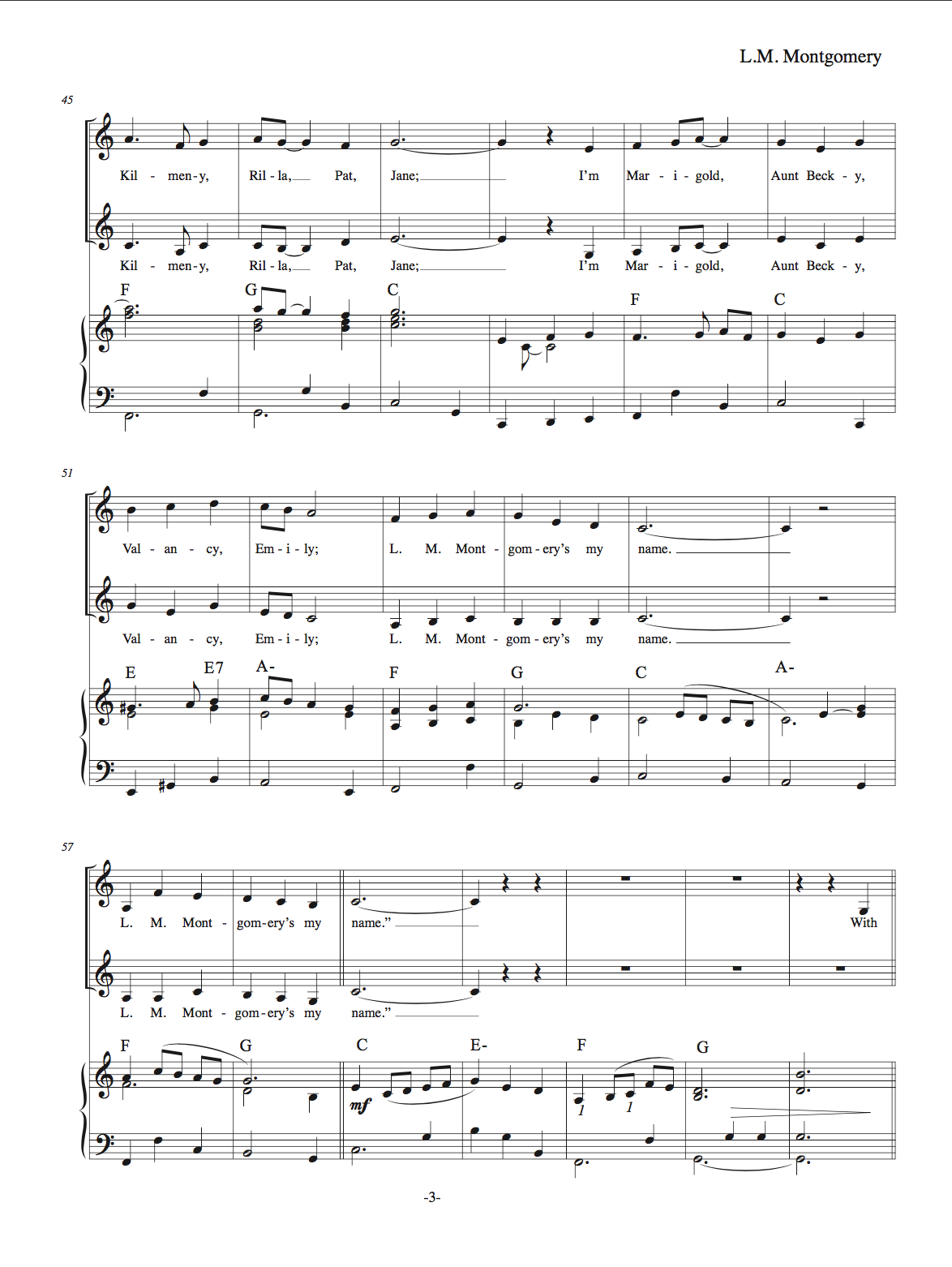 L.M. Montgomery: A Song Portrait L.M. Montgomery: A Song Portrait