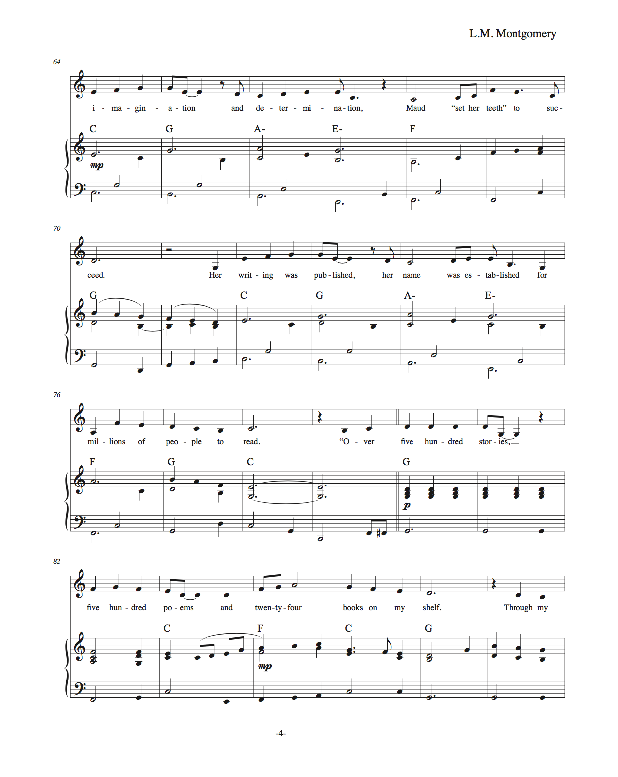 L.M. Montgomery: A Song Portrait L.M. Montgomery: A Song Portrait