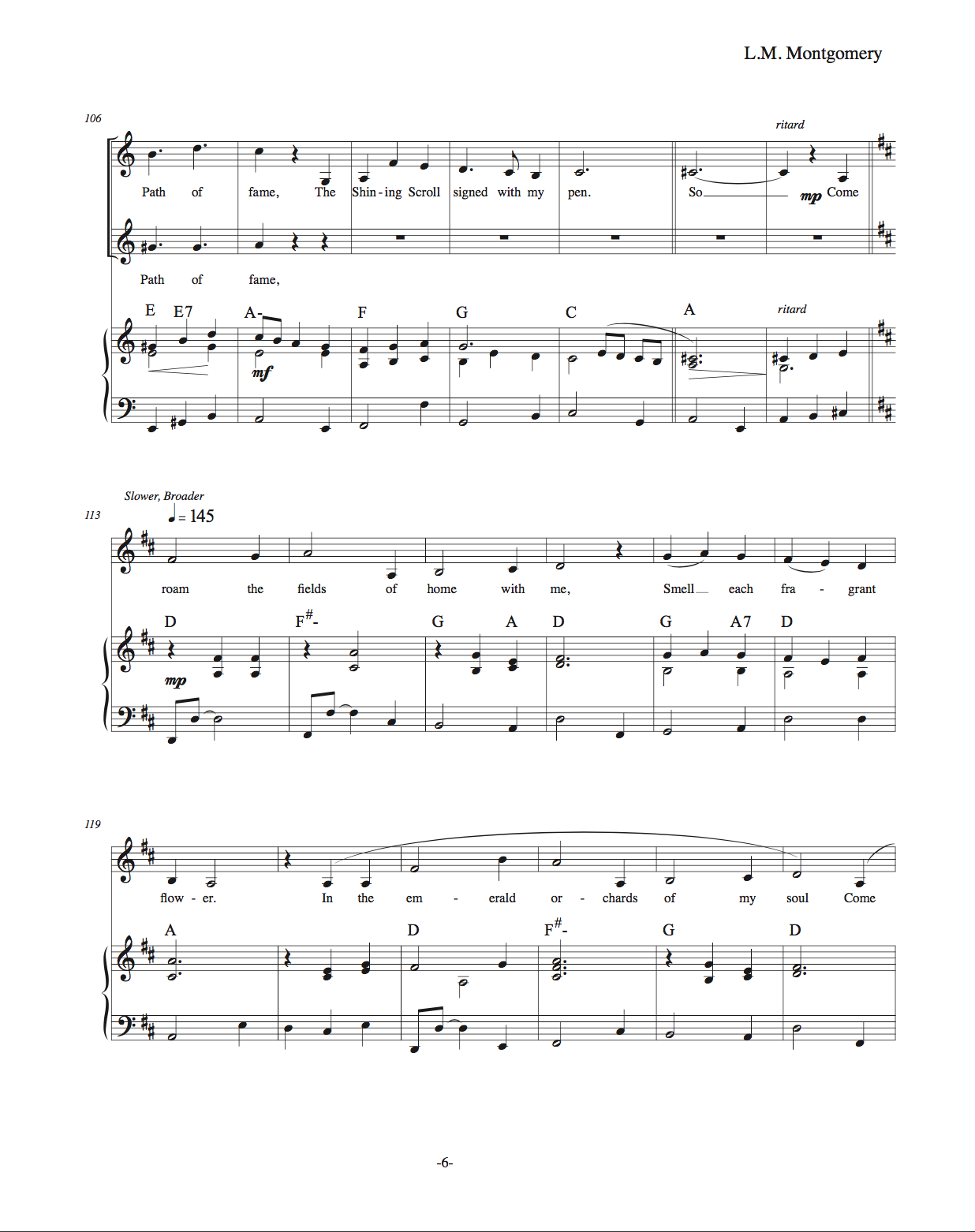 L.M. Montgomery: A Song Portrait L.M. Montgomery: A Song Portrait
