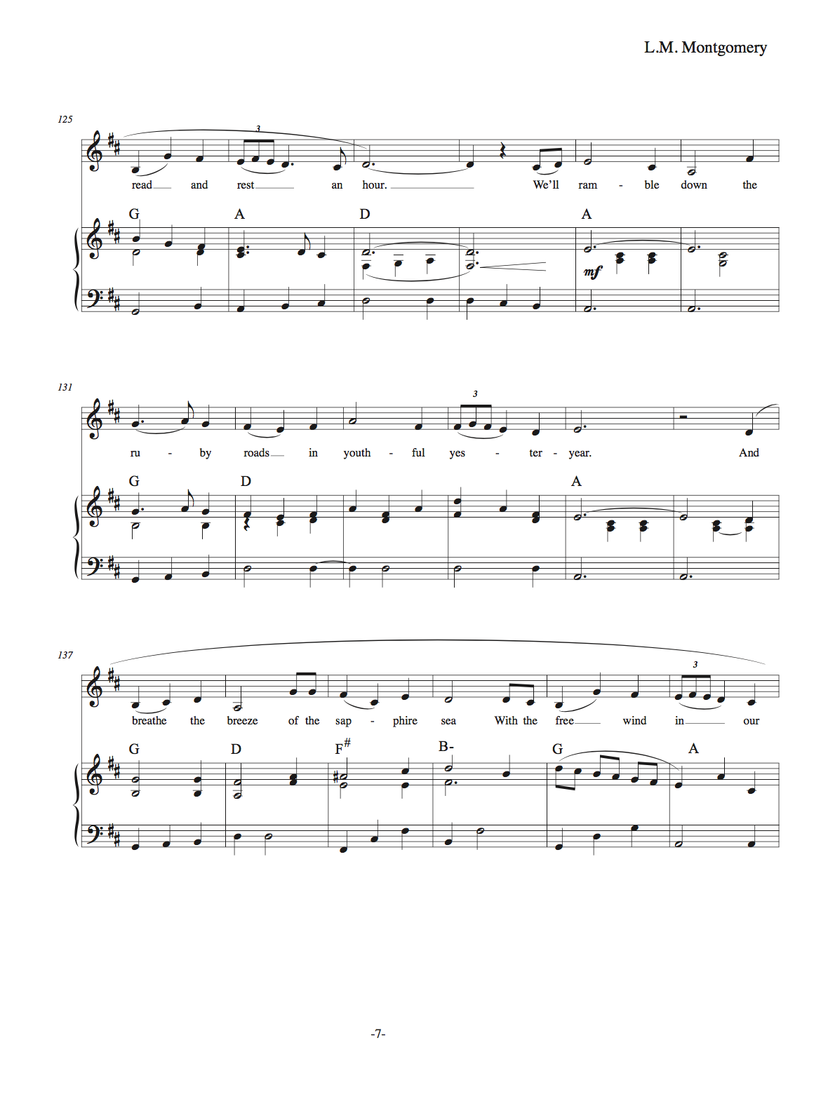 L.M. Montgomery: A Song Portrait L.M. Montgomery: A Song Portrait