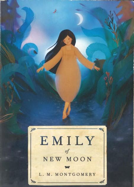 Emily of New Moon Cover illustration for Emily of New Moon, depicting a girl with dark hair walking outside on the moonlight.