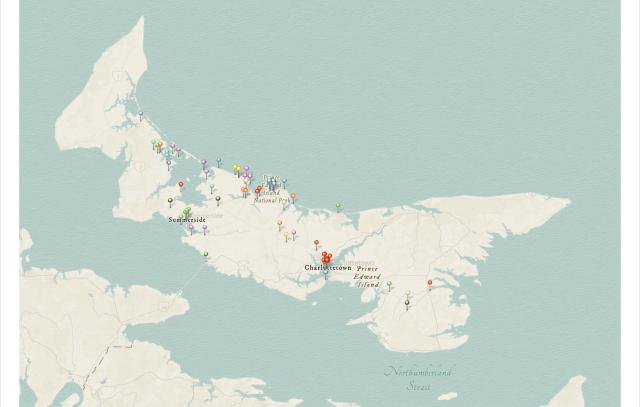 LM Montgomery Map of PEI map of PEI