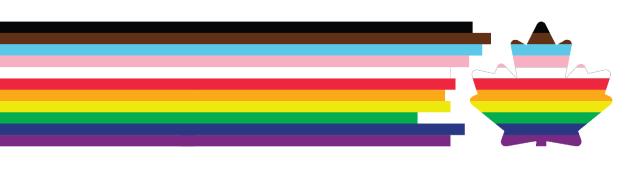 Pride flag Pride flag with Canadian maple leaf