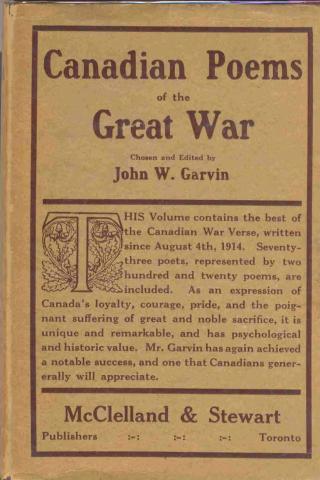 Canadian Poems of the Great War Canadian Poems of the Great War