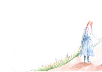 Illustration. "Anne of Green Gables and Don Quixote." Provided by Julie Sellers. Illustrated by Claire Schroettner. 