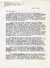 Typewritten page dated June 15, 1982 and headed “Dear Ms. Gillen”